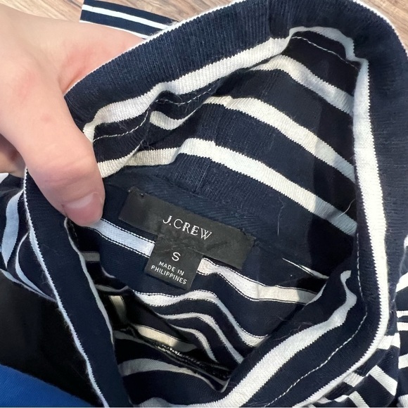 J.crew Funnelneck pullover sweatshirt in striped Mariner - Picture 10 of 11